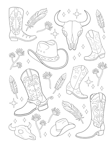 Creative Haven Country Western Charm Coloring Book (Adult Coloring Books: In The Country) WoodArtSupply