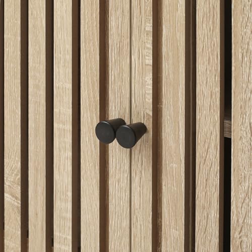 Oubayajia Mid Century Modern TV Stand for Televisions up to 70 Inches, with Sliding Doors and Storage, Television Stands, TV Consoles, Media Consoles for Living Room, 63 Inch (Natural) Oubayajia