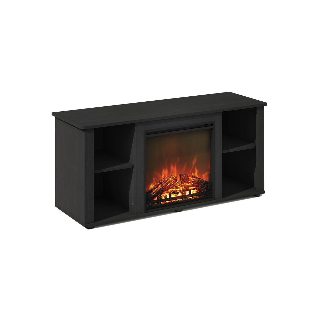 Furinno Jensen No Heat Decorative Electric Fireplace TV Stand, Entertainment Center for TV up to 55 Inch, Americano Furinno