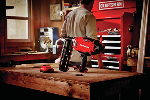 CRAFTSMAN V20 Cordless Finish Nailer Kit, Nail Gun, 16GA, 2-1/2 Nails, Battery and Charger Included (CMCN616C1) CRAFTSMAN