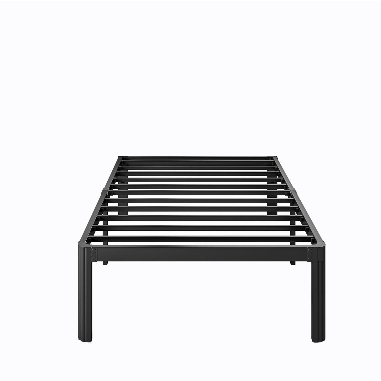 LAKKURI 14 Inch High Twin Bed Frame No Box Spring Needed, Platform Metal Bed Frame Twin, Heavy Duty, Noise Free, Easy Assembly, Black LAKKURI