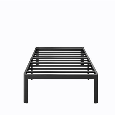 LAKKURI 14 Inch High Twin Bed Frame No Box Spring Needed, Platform Metal Bed Frame Twin, Heavy Duty, Noise Free, Easy Assembly, Black