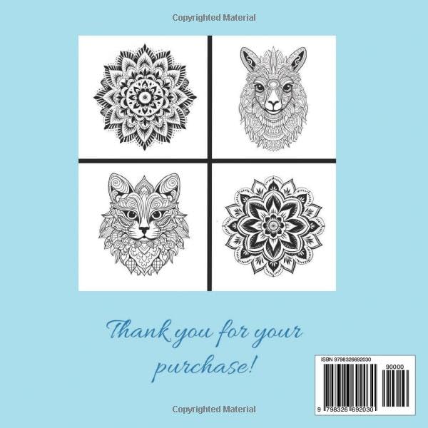 Mindfullness Coloring Book for Adults: 25 Zen Animals and 25 Mandalas WoodArtSupply