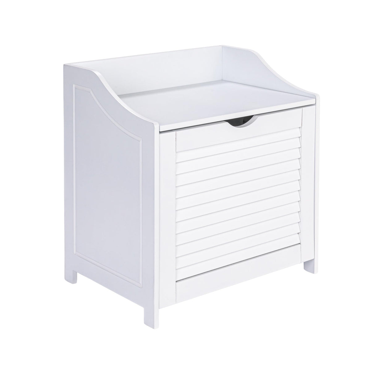 Household Essentials Single Load Hamper Cabinet Seat, White Household Essentials