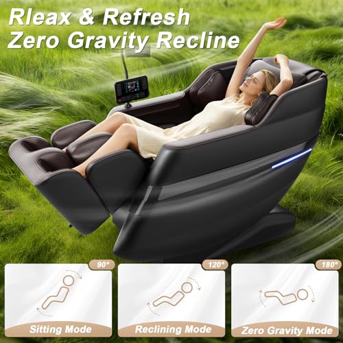 FURNIMAT 2026 Massage Chair Full Body, 3D SL-Track Zero Gravity Shiatsu Massage Chair Recliner with AI Control, Body Scan, Airbags, Heating, Foot Roller, Auto Modes, Bluetooth Speaker FURNIMAT