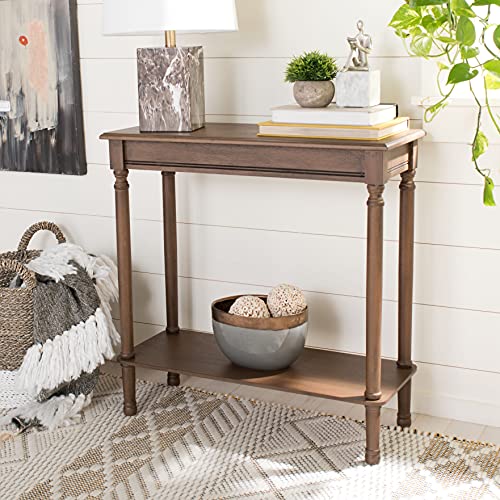 Safavieh Home Collection Tinsley Brown Rectangular Bottom Shelf Console Table SAFAVIEH