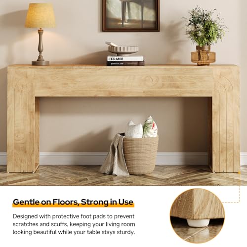 knoworld 70.9-Inch Long Console Table, Farmhouse Entryway Table with Handcrafted Line Detailing, Wood Narrow Sofa Table for Living Room, Hallway, Foyer, and Behind Couch knoworld