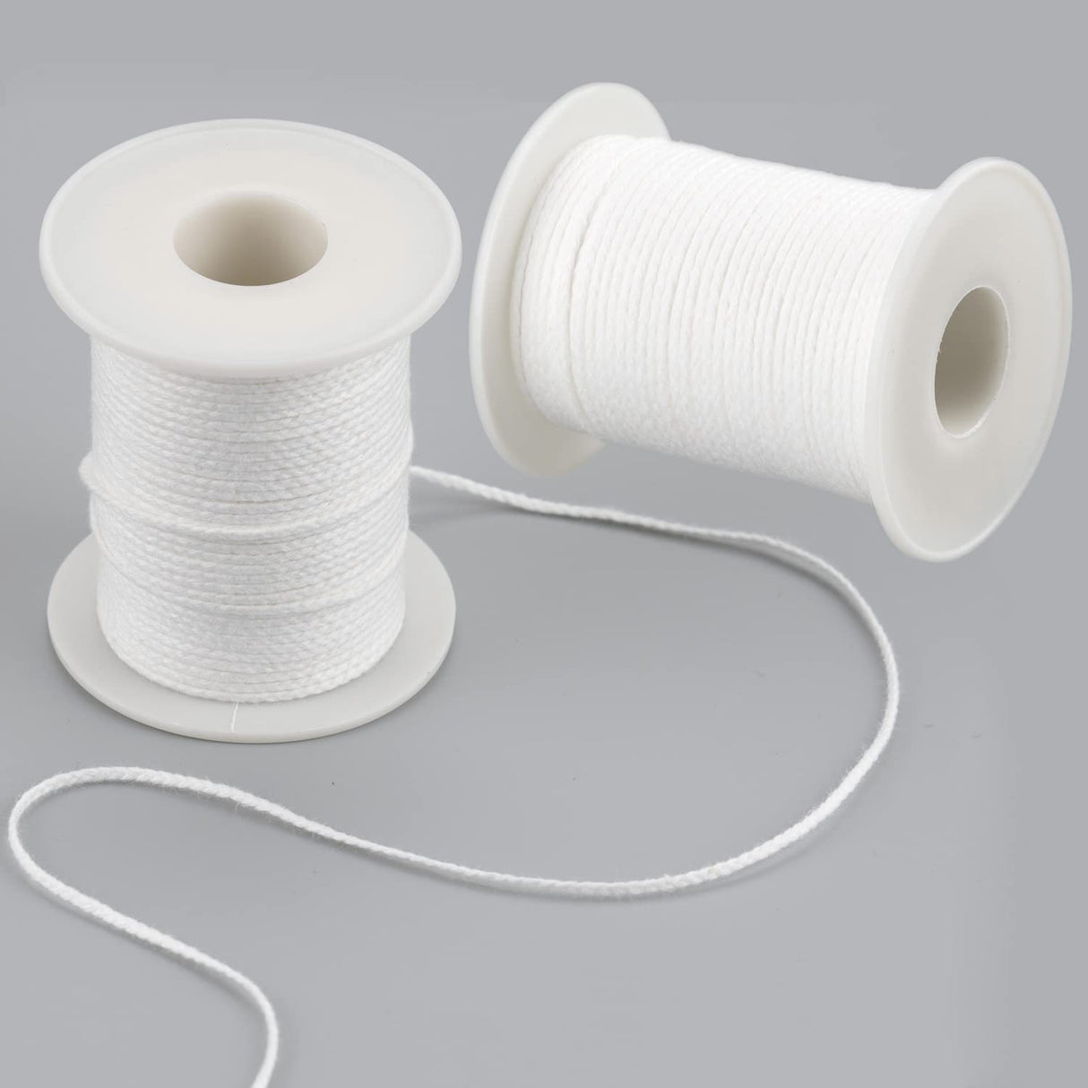 400 Ft Braided Wick 24 Ply Candle Wick Spool 2 Rolls Braided Wick Spools Bulk Cotton Yarn Embroidery Thread for Candle Making Candle DIY IFAMIO