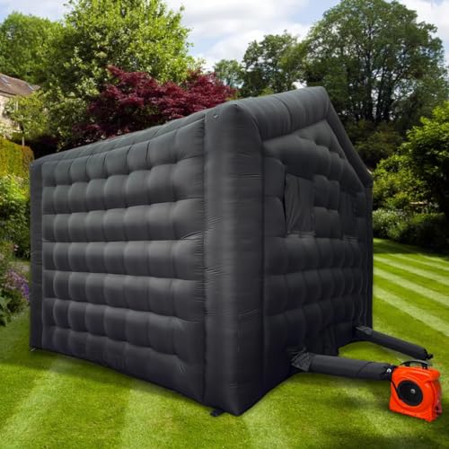 Black Inflatable Cube Wedding Tent Square Gazebo Event Room Big Mobile Portable Night Club Party Pavilion for Backyard/Outdoor Events(15ftx15ft) Vinfgoes