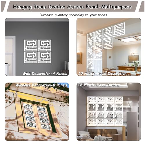 Lchen Hanging Room Divider Panel,10 Pieces Hanging Wall Divider Room Partition Wood-Plastic Thick Hanging Panel Screen Home Office Decoration(ML-S-10Panels) Lchen