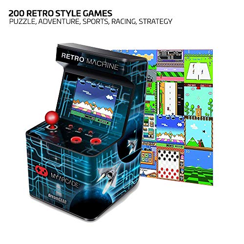 My Arcade Retro Machine Playable Mini Arcade: 200 Retro Style Games Built In, 5.75 Inch Tall, Powered by AA Batteries, 2.5 Inch Color Display, Speaker, Volume Control dreamGEAR