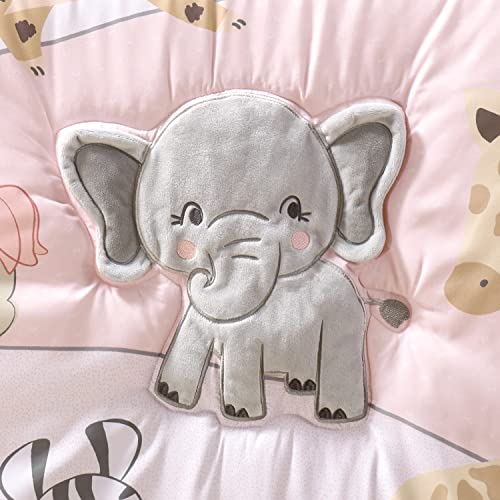 The Peanutshell 3 Piece Baby Crib Bedding Set for Girls - Newborn, Infant & Toddler Nursery Bed Set Decor with Fitted Crib Sheet, Dust Ruffle, Crib Comforter - Wildest Dreams The Peanutshell