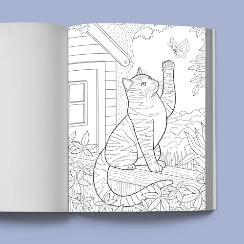 Stress Relief Cat Coloring Book: Calming and Adorable Designs for Adults WoodArtSupply