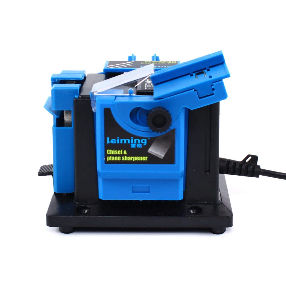 CHUNILLE Electric Sharpener Scissor Knife Drill Bit Chi-sel Sharpening Machine Multi-Task 1350rpm 96W Blue CHUNILLE