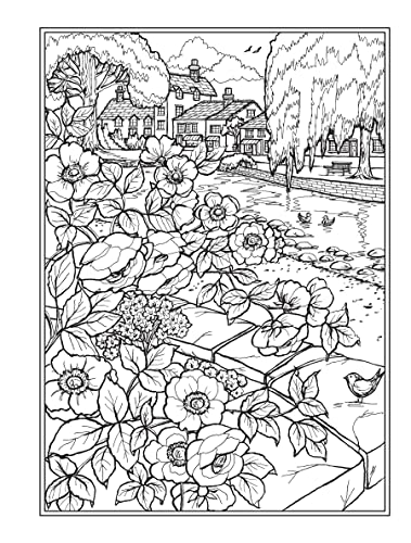 Creative Haven Village Charm Coloring Book (Adult Coloring Books: In The Country) Dover Publications
