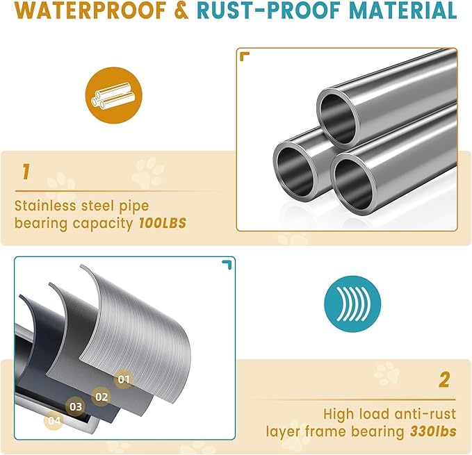 Sunvasagoo Electric Dog Grooming Table - Professional Quiet Motor, Non-Slip Desk Mat, Height Stepless Adjustable, Unique Smooth Edge Wrap, and Heavy-Duty Frame Construction. Sunvasagoo