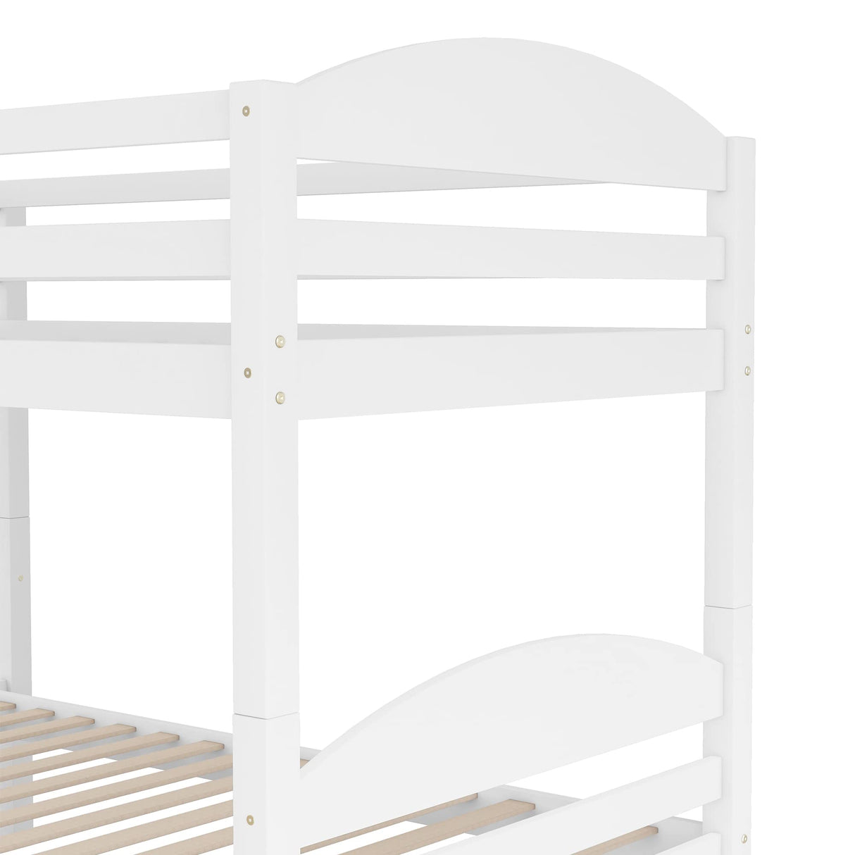 Bellemave Quad Bunk Bed with Trundle L-Shape Bunk Bed Twin Over Twin Corner Bunk Bed for 4 or 5 Kids Boys Girls Teens, White Bellemave