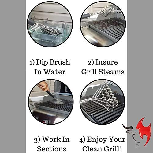 Kona Safe/Clean Grill Brush - Bristle Free BBQ Grill Brush for Outdoor Grill- 100% Rust Resistant Stainless Steel Barbecue Grill Cleaner - Safe for Porcelain, Ceramic, Steel, Cast Iron, Grilling Gift Kona