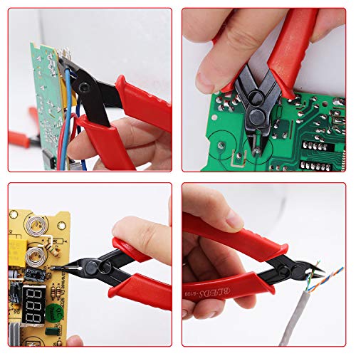 Flush Cutter, Wire Cutters, BS-8109 Soft Wire Cutter Pliers Precision Micro Cutter Anti-Slip Flush Cutter for Electronics Aluminum Jewelry 3D Printing Copper Wire Cables Floral BLEDS