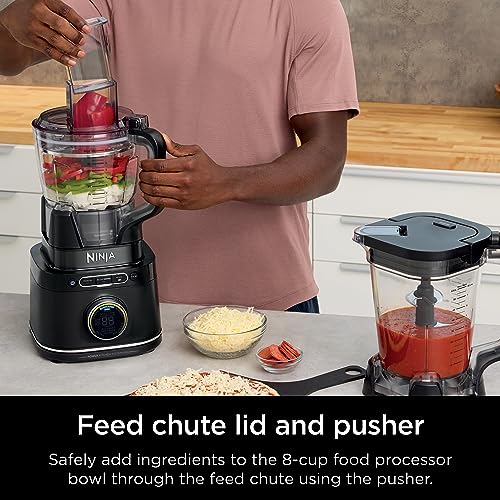 Ninja TB401 Detect Kitchen System Power Blender + Processor Pro, BlendSense Technology, Blender, Chopping & Smoothies, 1800 Peak Watts, 72 oz. Pitcher, 64 oz. Food Processor, 24 oz. To-Go Cup, Black Ninja