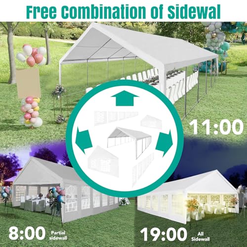 VOYSIGN Party Tent 20X40ft Heavy Duty Large Outdoor Canopy White Event Shelter Gazebo Carport for Parties Wedding VOYSIGN