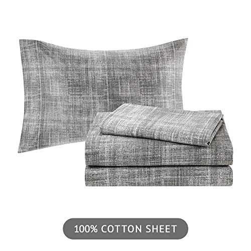 Madison Park Essentials Twin Comforter Set, Bed in a Bag Twin, Watercolor Print Coastal Comforter & Chambray Cotton Sheet Set, All Season Bedding Set, Saben, Aqua Twin (68 in x 86 in) 7 Piece Madison Park