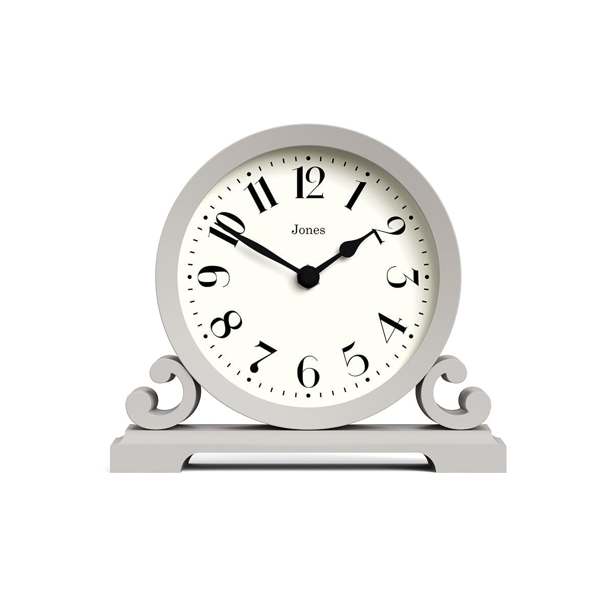 JONES CLOCKS® Saloon Mantel Clock |Traditional Double Scroll Design |French Navy |Contemporary Classic Style for Desk, Table, Shelf or Bedside JONES CLOCKS