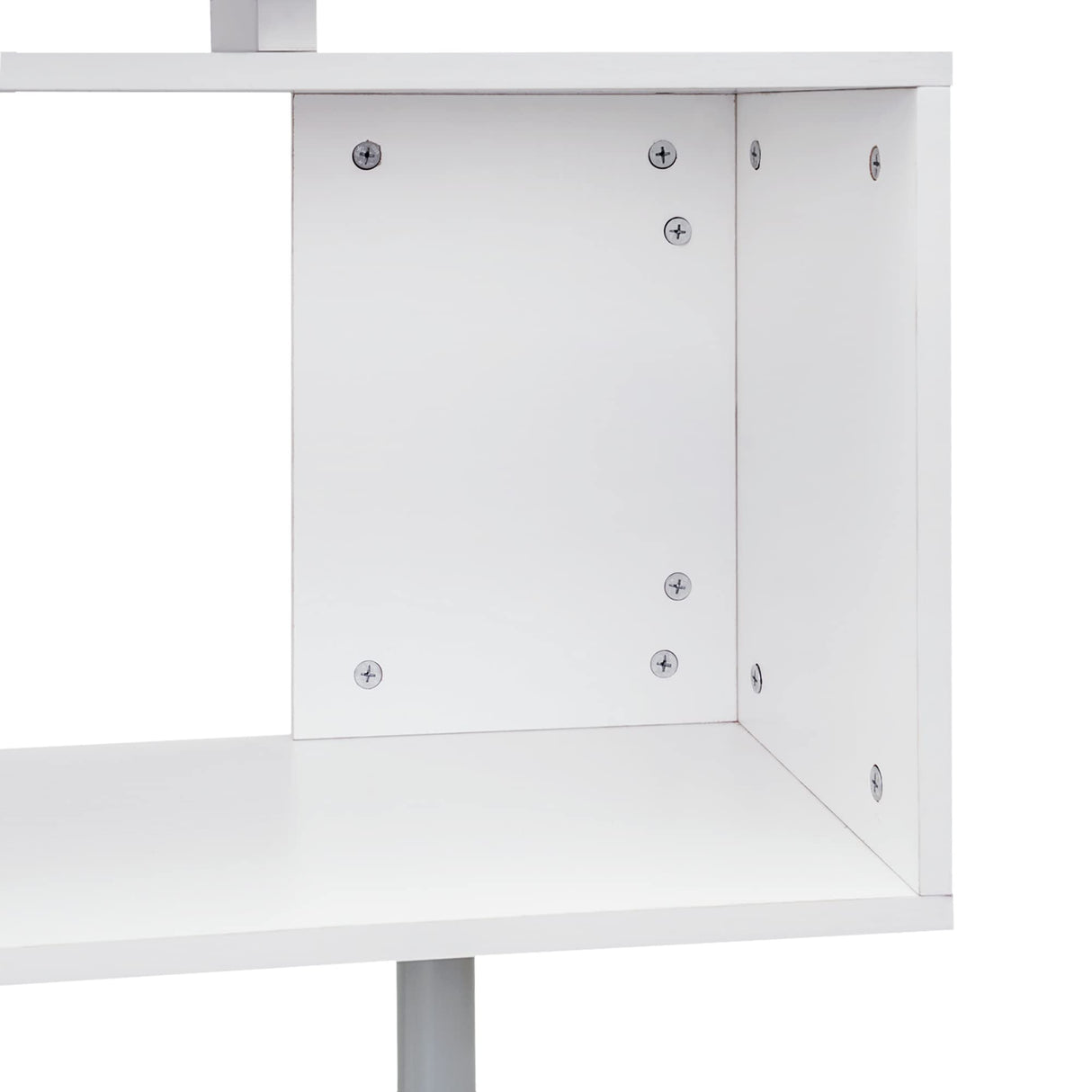HOMCOM 55" Rotating L-Shaped Corner Desk with 3-Tier Storage Shelves in White HOMCOM