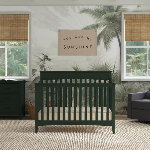 DaVinci Grove 4-in-1 Convertible Crib in Forest Green, Greenguard Gold Certified DaVinci
