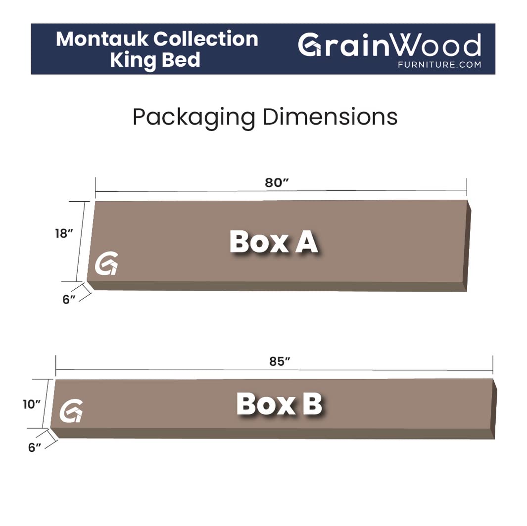 Grain Wood Furniture Montauk Solid Wood Bed, King Size, Rustic Walnut Grain Wood Furniture