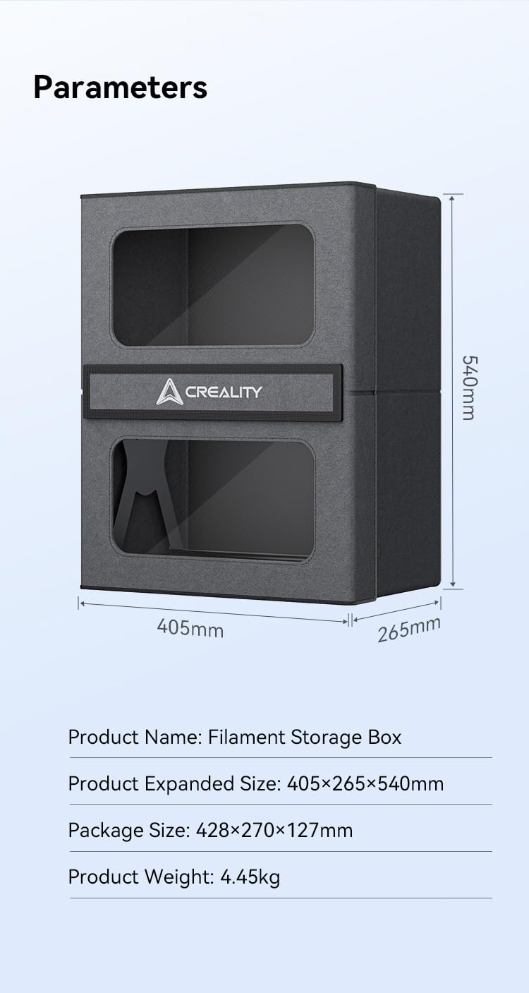 Creality Filament Storage Box, 3D Printer UV Resin/Filament Holder, 10KG Large Storage Capacity, Magnetic Closure, Moisture-Proof and Damp-Proof, Perfect for 3D Filament Storage Lokkr