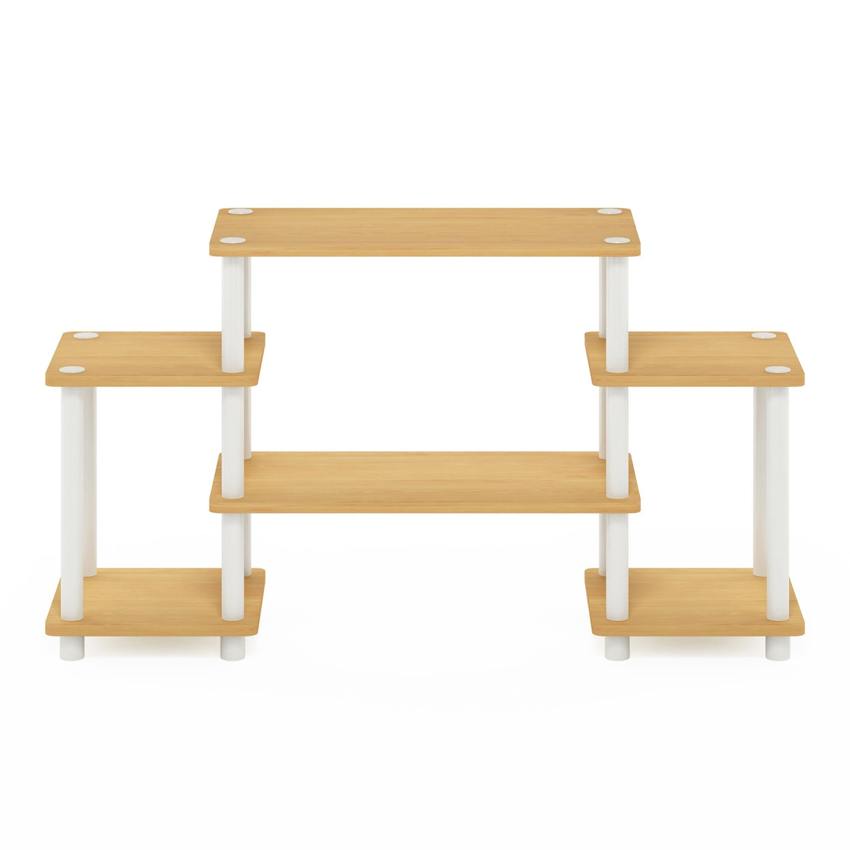 Furinno Turn-N-Tube No Tools Entertainment TV Stands, Beech/White, Square Corner Furinno