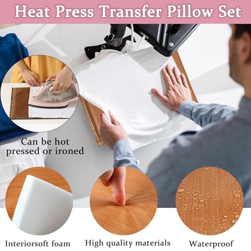 QUKLOGEN Heat Press Pillow Bundle Tools Kit Include 4 Heat Pressing Transfer Pillow Mat 3 Pack Teflon Sheet for Heat Press 2 Rolls Heat Resistant Tape 12 Different Size T Shirt Guide Ruler QUKLOGEN