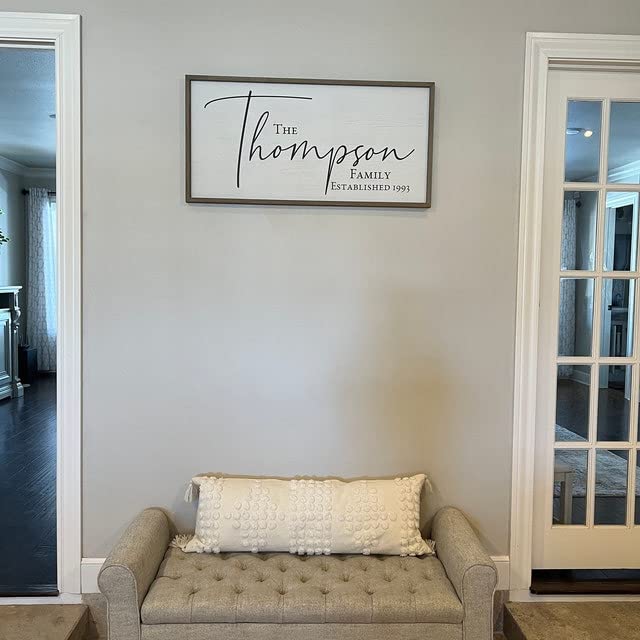 Personalized Framed Wooden Family Name Sign | Custom Family Established Wood Sign | Family Sign Wood Wall Decor… (15" x 30") MRC Wood Products