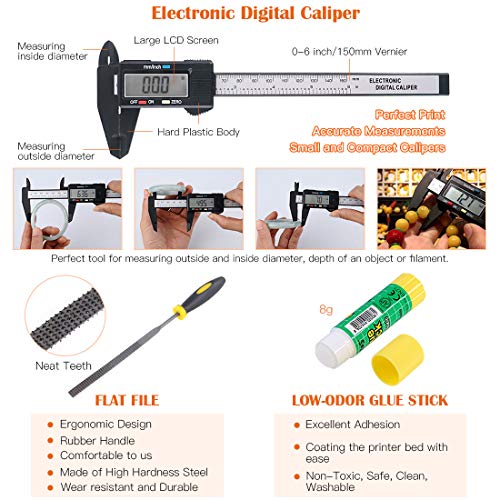Rustark 42 Piece 3D Print Tool Kit Includes Debur Tool, Cleaning and Removal Tool with Storage Bag, 3D Printer Tool Set for Cleaning, Finishing and Printing 3D Prints Rustark