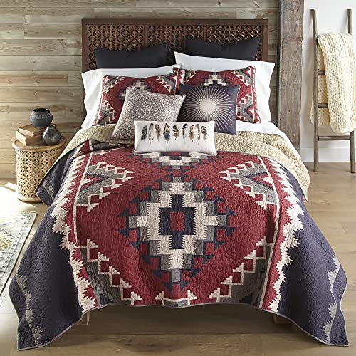 Donna Sharp Queen Bedding Set - 3 Piece - Mojave Red Southwest Quilt Set with Queen Quilt and Two Standard Pillow Shams - Machine Washable Donna Sharp