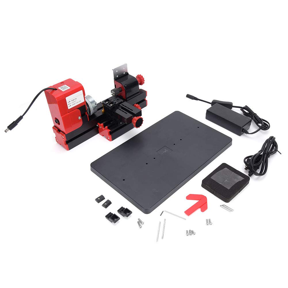 Mini Mtetal Lathe, Mini Motorized Lathe Machine DIY Power Tool, 20000rpm 24W Z20002 US Plug 100-240V Naroote