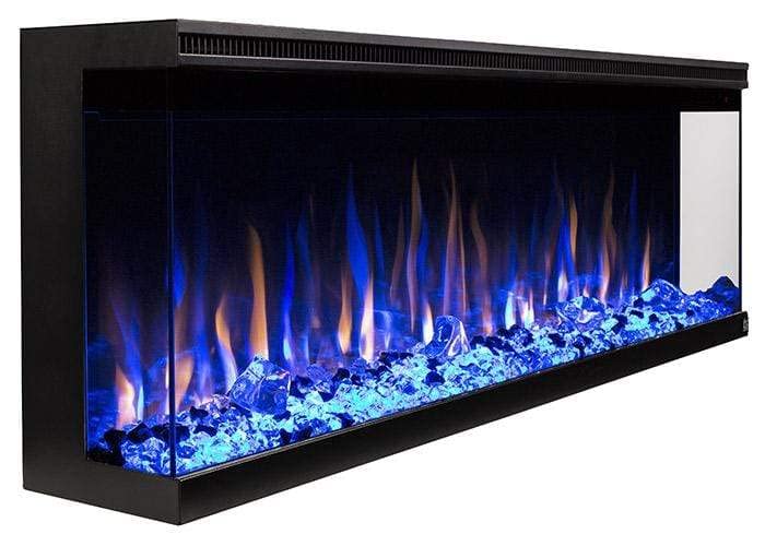 Touchstone Sideline Infinity 3-Sided Smart 72-inch WiFi-Enabled Electric Fireplace - 80051 - Built-in - 60 Color Combinations - 1500/750 Watt Heater (68-88°F Thermostat) - Black - Log & Crystals Touchstone