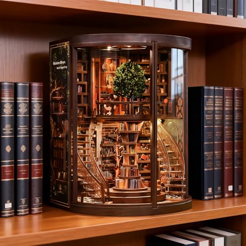 DolphinIsle Book Nook Kit for Adults Booknook DIY Miniature Library Decor Fantasy 3D Puzzle