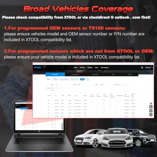 XTOOL TP150 TPMS Programming Tool, Universal TPMS Tire Sensor Relearn/Reset/Activate/XTOOL TS100 Sensor Programmer, Tire Pressure Monitor System Diagnostics Tool XTOOL