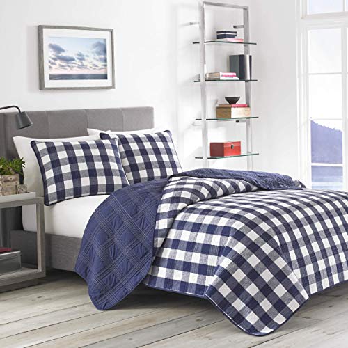 Eddie Bauer Home | Lake House Collection | Bedding Set - 100% Cotton Light-Weight Quilt Bedspread, Pre-Washed for Extra Comfort, Twin, Blue Eddie Bauer