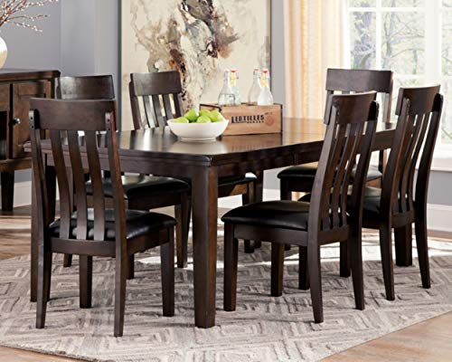 Signature Design by Ashley Haddigan Traditional Rectangular Dining Extension Table, Seats up to 8, Dark Brown Signature Design by Ashley