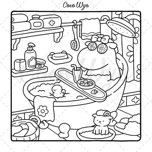 Cozy Friends: Coloring Book for Adults and Teens Featuring Super Cute Animal Characters with Easy and Simple Designs for Relaxation (Cozy Spaces Coloring) Coco Wyo LLC