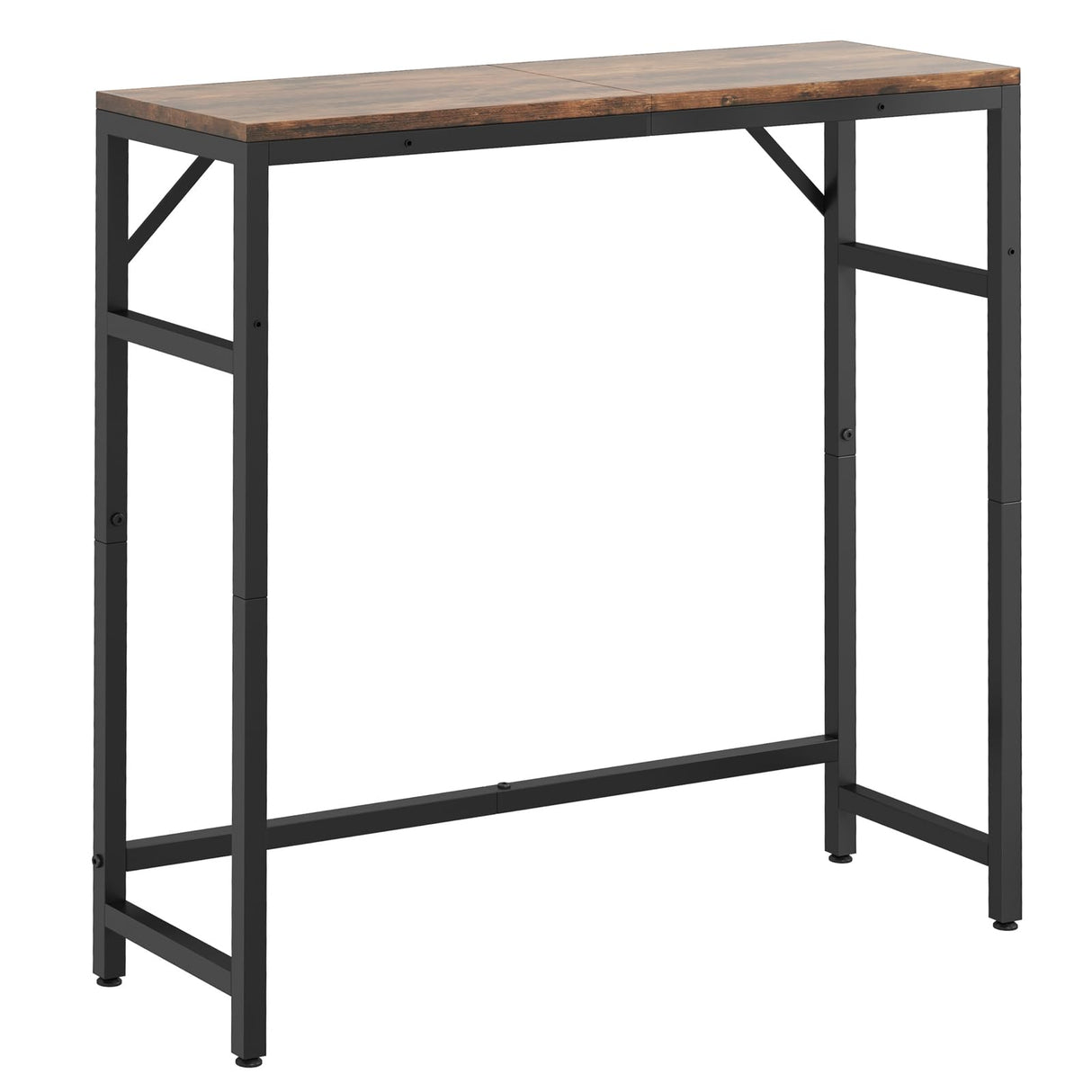 Livofloral Narrow Console Table, 29.5" Entryway Table with 2 Support Bar, Thin Sofa Table, Small Couch Table, Display Table, Side Tables for Living Room, Hallway, Bedroom, Rustic Brown Livofloral