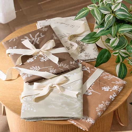 Bedsure Full Comforter Set - Brown Bed Set, 3 Pieces Cute Floral Bedding, 1 Soft Reversible Botanical Flowers Comforter and 2 Pillow Shams