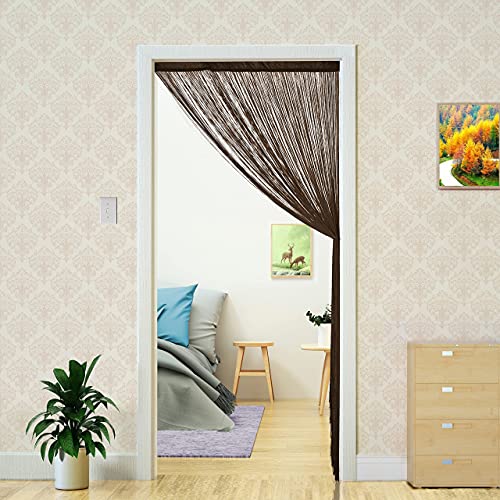 YaoYue Doorway String Curtain Door Curtains,Boho Hippie Hanging Fringe Room Divider for Patio Bedroom Closet Kitchen Laundry,Room Window Wall Door Decor(39×79in/100×200cm,Coffee) YaoYue
