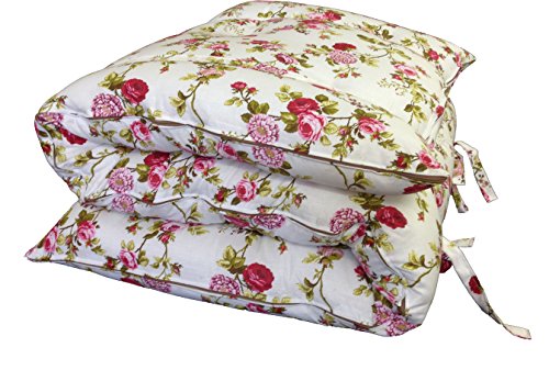 Rose White Traditional Japanese Floor Rolling Futon Mattresses, Foldable Cushion Futon Mats, Yoga, Meditaion, Size 3" Thick X 29" Wide X 80" Long. D&D Futon Furniture