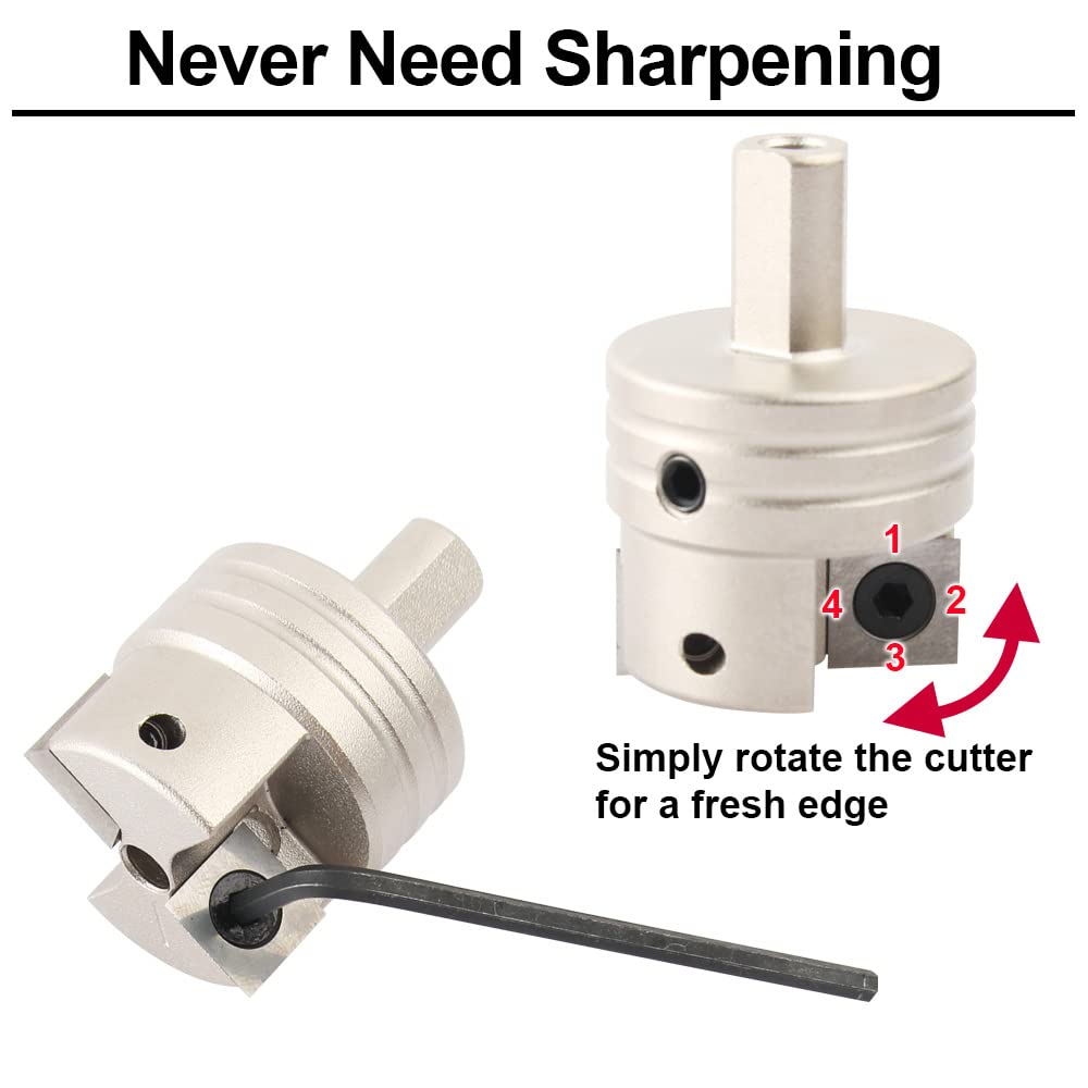 O'SKOOL Pen Barrel Trimmer Kits with No-Sharpening Cutting Head,7mm 、“O”、27/64" 、10mm Pen Mill Pilot Cutter Shafts for Wood Turning Pen Blank Trimmer O'SKOOL