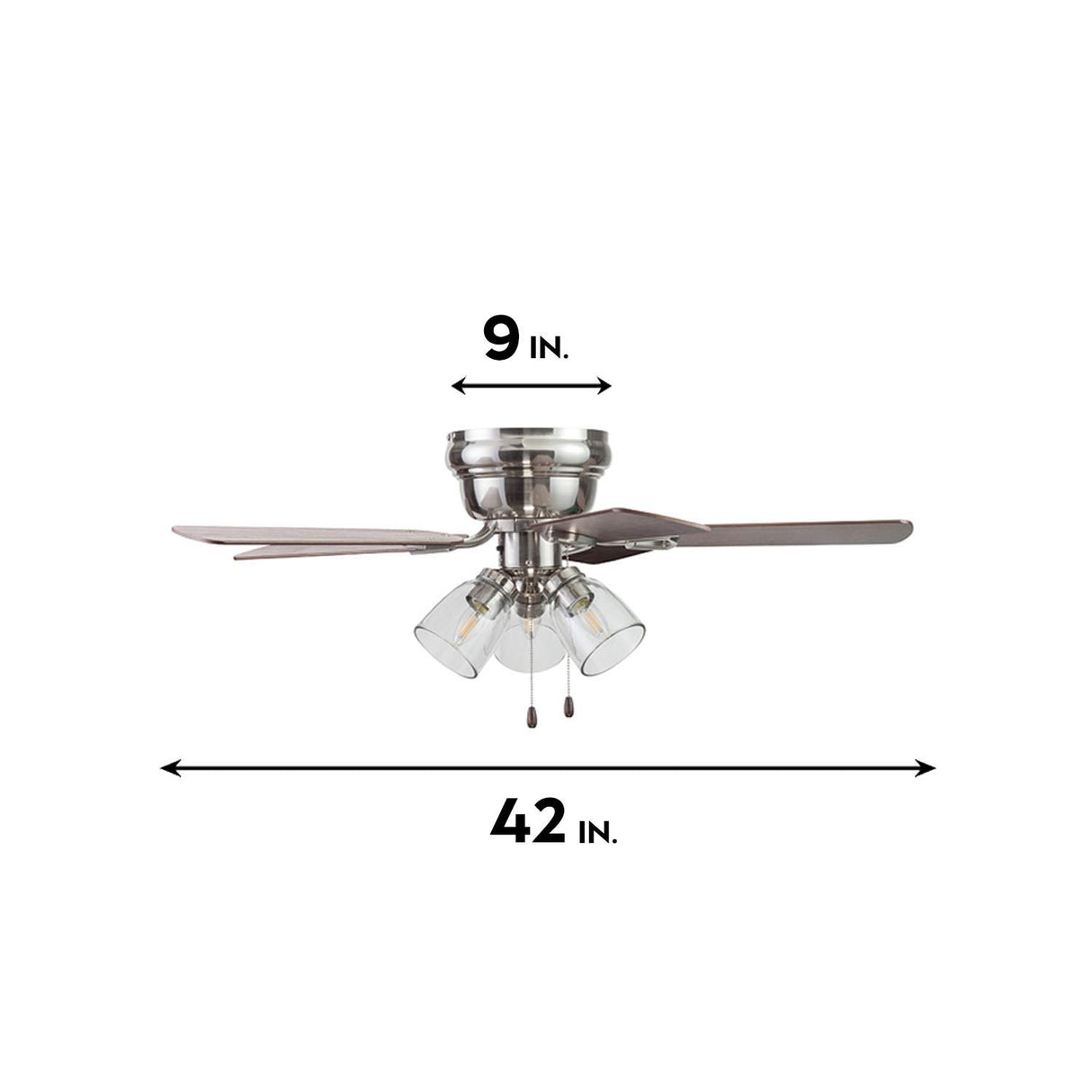 Portage Bay 51437 Renton Ceiling Fan, 42 Inch, Brushed Nickel Portage Bay