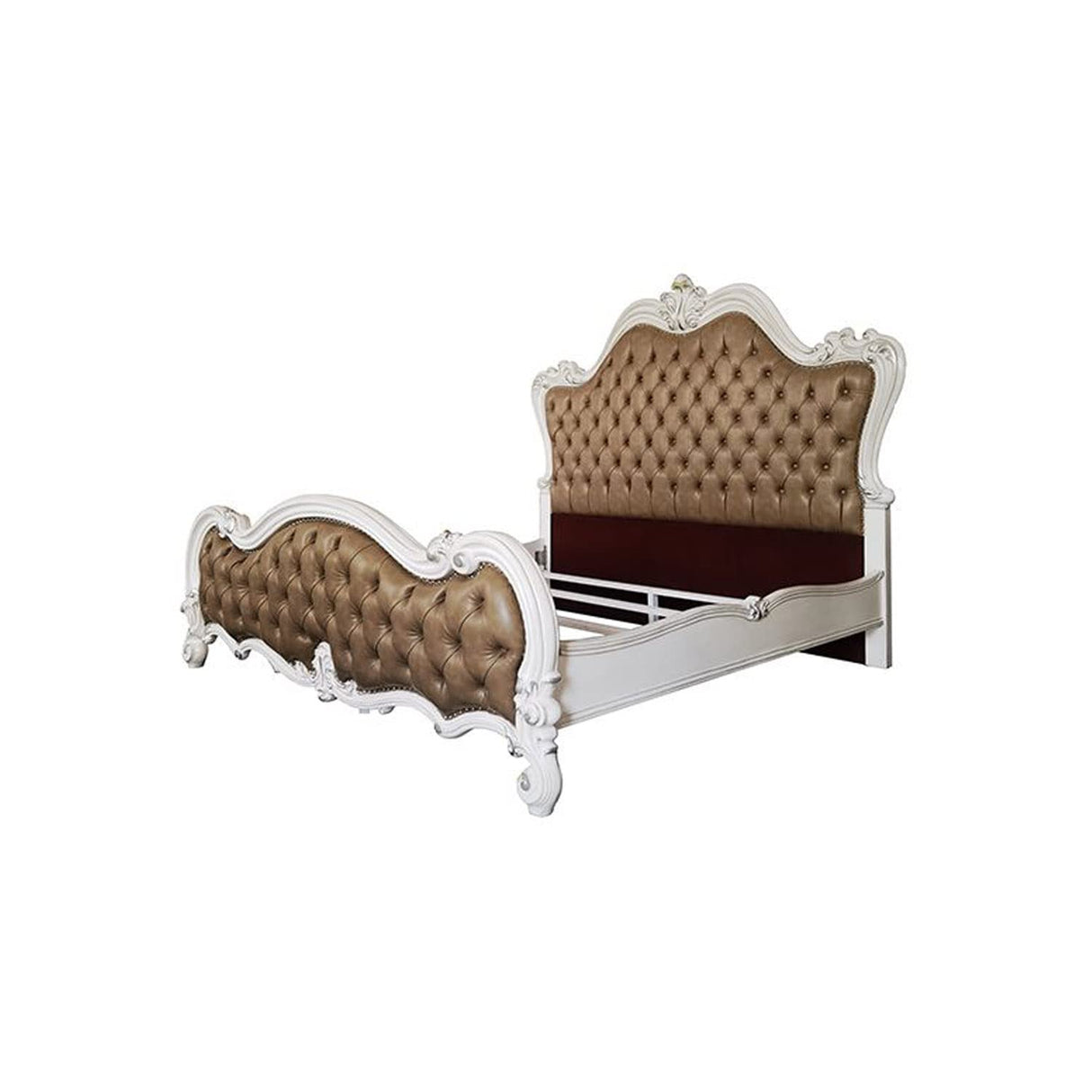 Acme Versailles II California King Bed in Vintage Gray Polyurethane and White ACME Furniture